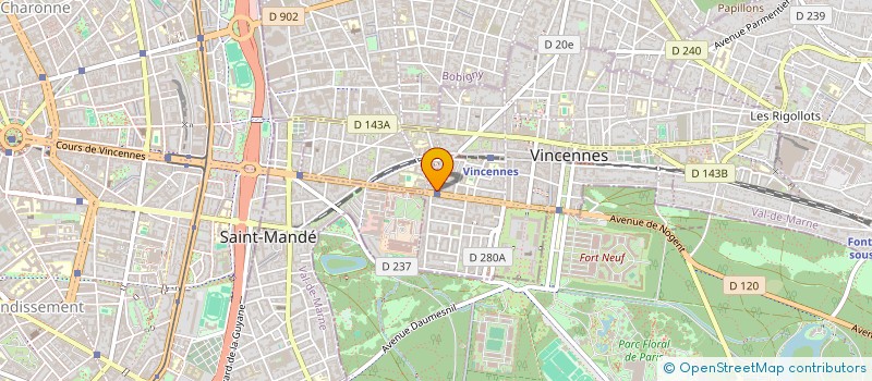 localisation de l'entreprise A2B COULEURS à VINCENNES