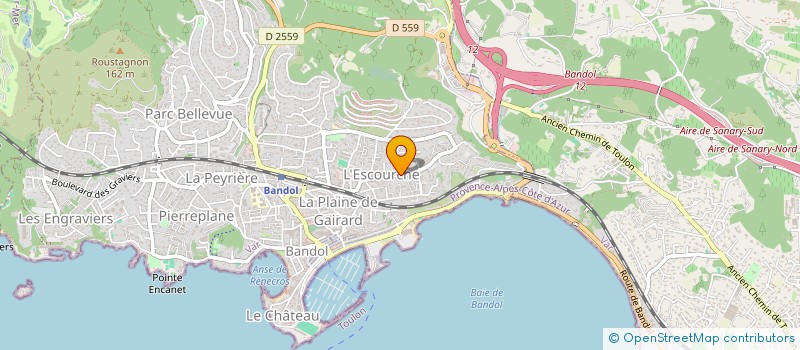 localisation de l'entreprise A2B INVEST à BANDOL