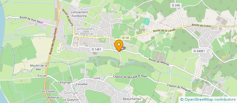 localisation de l'entreprise A2F ALU à CAMBLANES-ET-MEYNAC