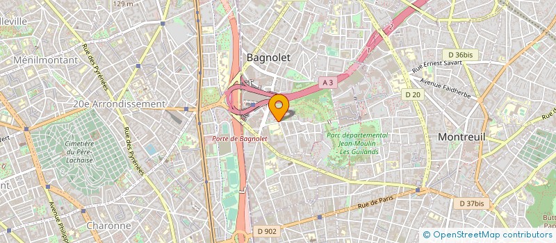 localisation de l'entreprise A2G TRANSPORTS à BAGNOLET