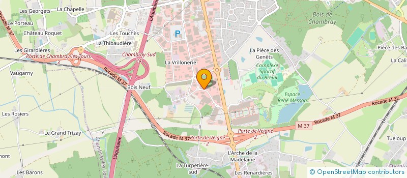 localisation de l'entreprise A2J à CHAMBRAY-LES-TOURS