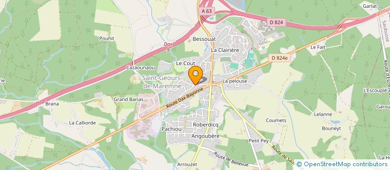 localisation de l'entreprise A2J à SAINT-GEOURS-DE-MAREMNE