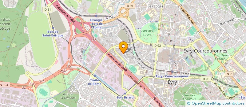 localisation de l'entreprise A2K RESEAUX à EVRY-COURCOURONNES