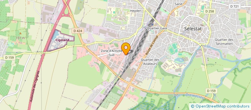 localisation de l'entreprise A2MICILE 67 à SELESTAT