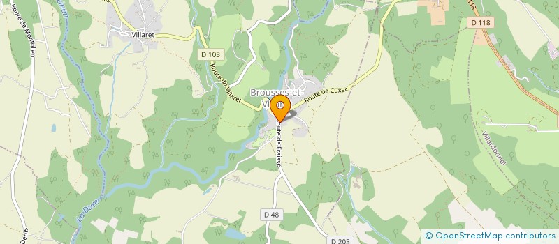 localisation de l'entreprise A2S CONSTRUCTION  BROUSSES-ET-VILLARET