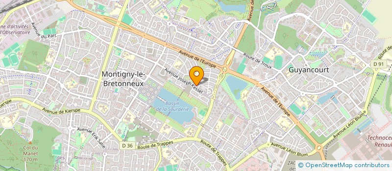 localisation de l'entreprise A2SQY à MONTIGNY-LE-BRETONNEUX