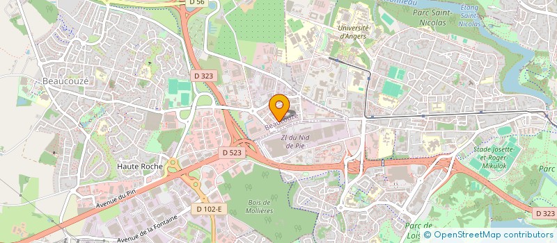 localisation de l'entreprise A2TC à BEAUCOUZE