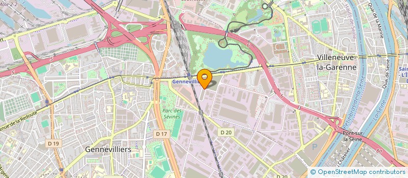 localisation de l'entreprise A2V AUTOMOBILE à GENNEVILLIERS
