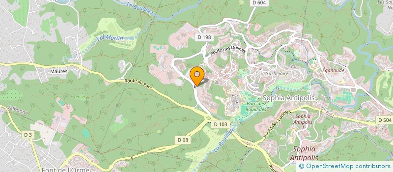 localisation de l'entreprise A3I  VALBONNE