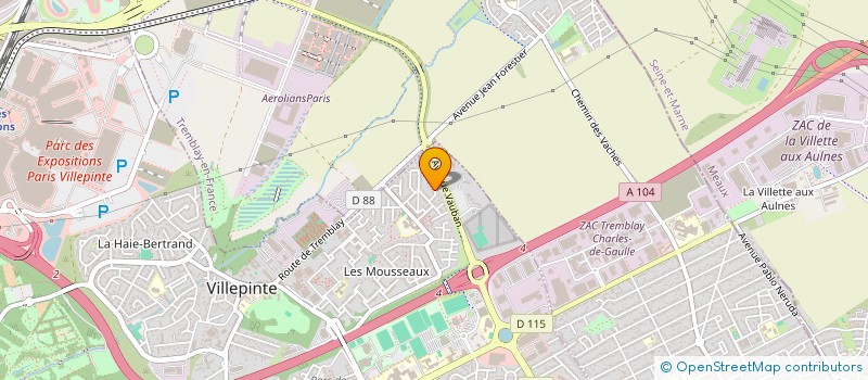 localisation de l'entreprise A4  VILLEPINTE