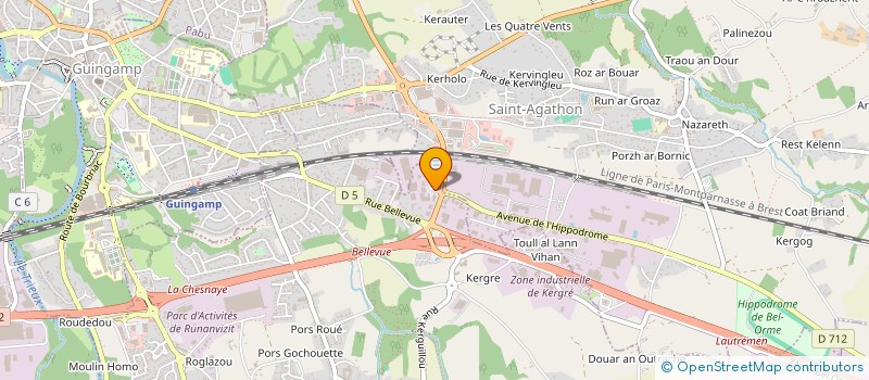 localisation de l'entreprise AASGARD GUINGAMP à PLOUMAGOAR