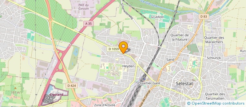 localisation de l'entreprise AASOCIATION DES SOURDS CENTRE CENTRE ALSACE  SELESTAT