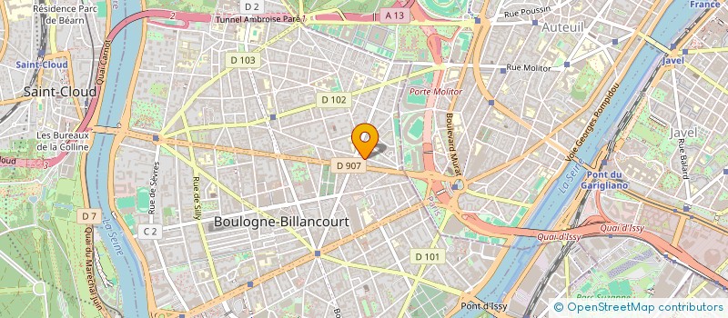 localisation de l'entreprise AB ASSURANCE à BOULOGNE-BILLANCOURT