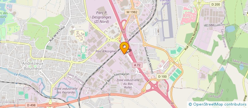 localisation de l'entreprise AB AUTOBILAN 42 à ANDREZIEUX-BOUTHEON