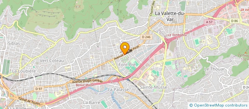 localisation de l'entreprise AB CHARPENTE 83 à TOULON