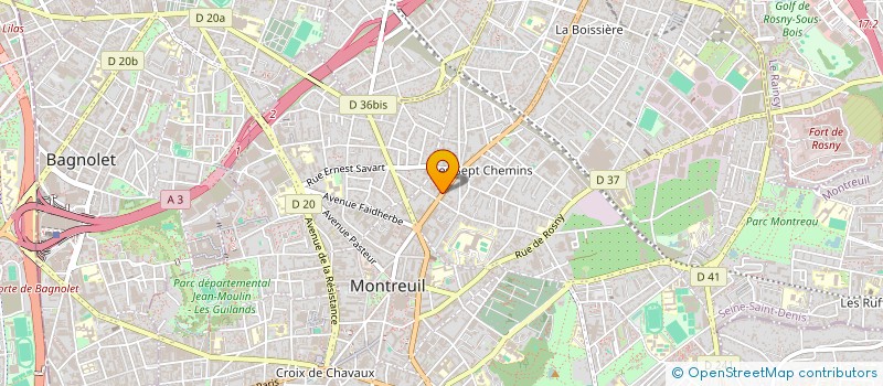 localisation de l'entreprise AB COPAINS à MONTREUIL