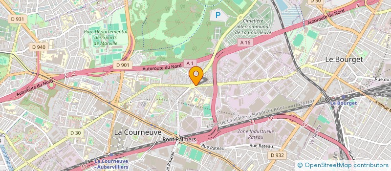 localisation de l'entreprise AB COUVERTURE BP à LA COURNEUVE