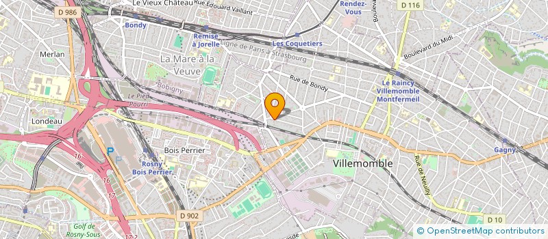 localisation de l'entreprise AB DECO à VILLEMOMBLE