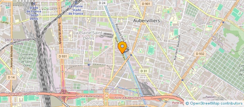 localisation de l'entreprise AB DIFFUSION à AUBERVILLIERS