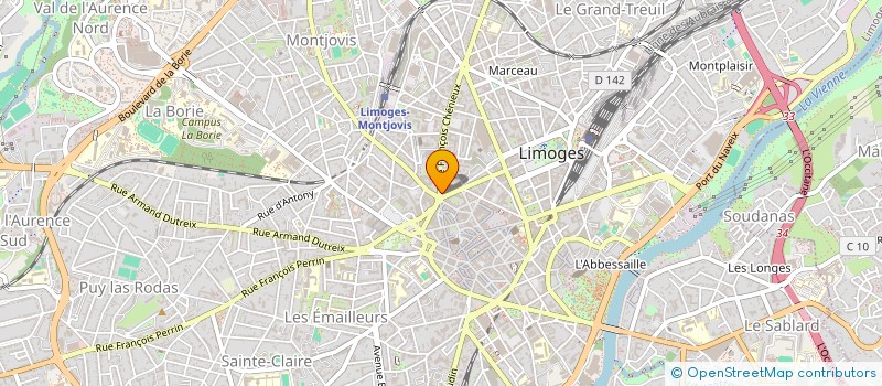 localisation de l'entreprise AB GESTION à LIMOGES