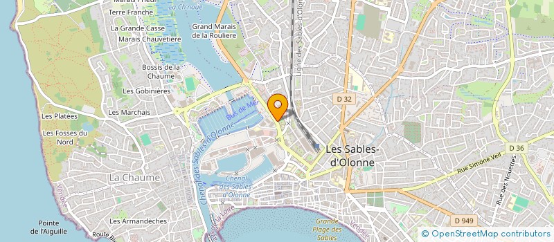 localisation de l'entreprise AB IMMOBILIER à LES SABLES D'OLONNE