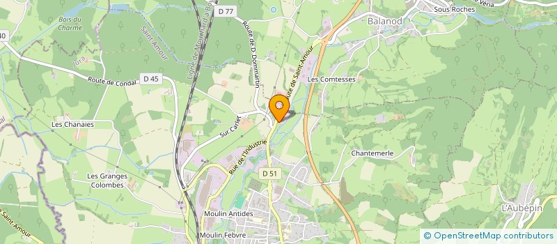 localisation de l'entreprise AB JURA à SAINT-AMOUR