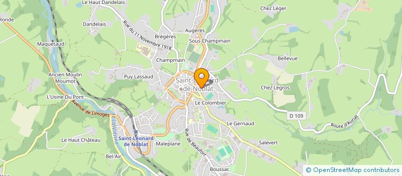 localisation de l'entreprise AB POMPES FUNEBRES  SAINT-LEONARD-DE-NOBLAT