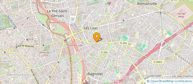 localisation de l'entreprise AB TRANSPORTS à LES LILAS