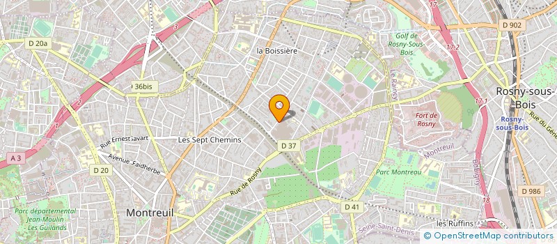 localisation de l'entreprise ABA 1' à MONTREUIL