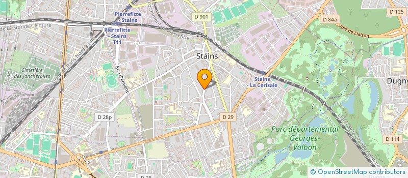 localisation de l'entreprise ABA EMBALLAGES à STAINS