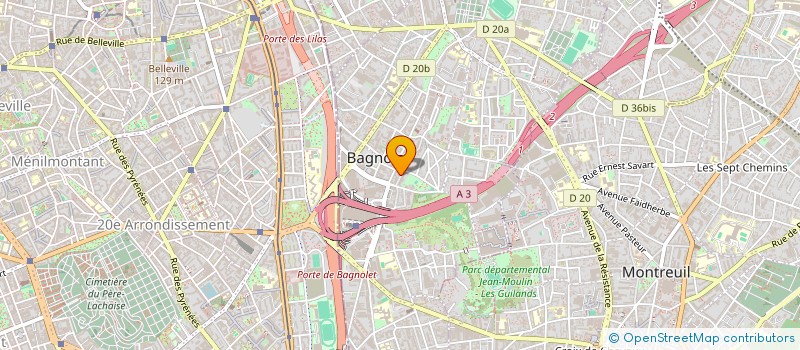 localisation de l'entreprise ABA-MEUBLES à BAGNOLET