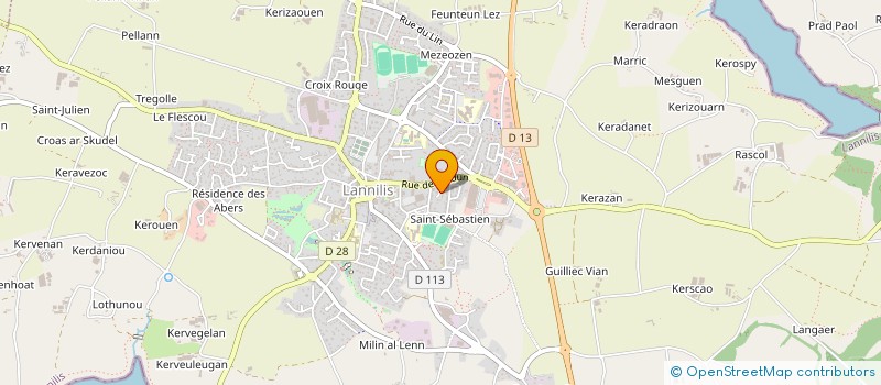 localisation de l'entreprise ABASQ ELECTROTECHNIQUE à LANNILIS