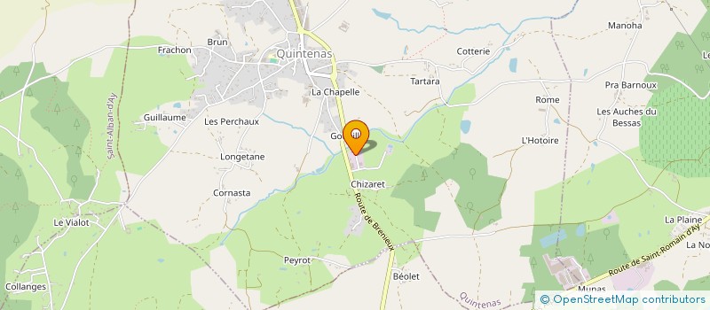 localisation de l'entreprise ABATTAGE VOLAILLES DU VAL D'AY à QUINTENAS
