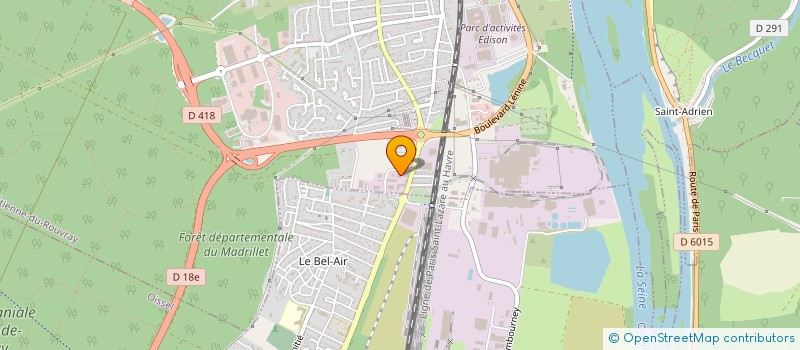 localisation de l'entreprise ABBEI (ACTIVITES BOIS BATIMENT ENTREPRISES D'INSERTION) à SAINT-ETIENNE-DU-ROUVRAY