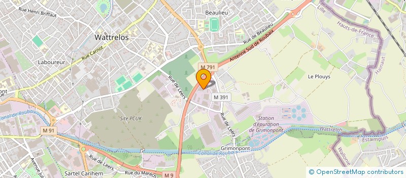 localisation de l'entreprise ABC PRIMEUR  WATTRELOS