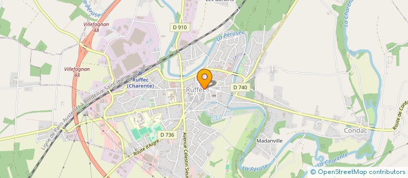 localisation de l'entreprise ABC SECURITE SARL à RUFFEC