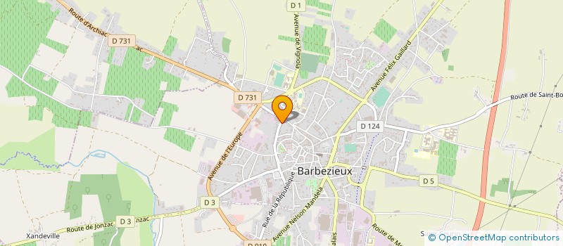 localisation de l'entreprise ABCM à BARBEZIEUX SAINT HILAIRE