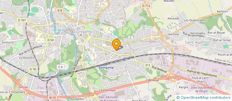 localisation de l'entreprise ABER TAXI GRIMAULT  GUINGAMP