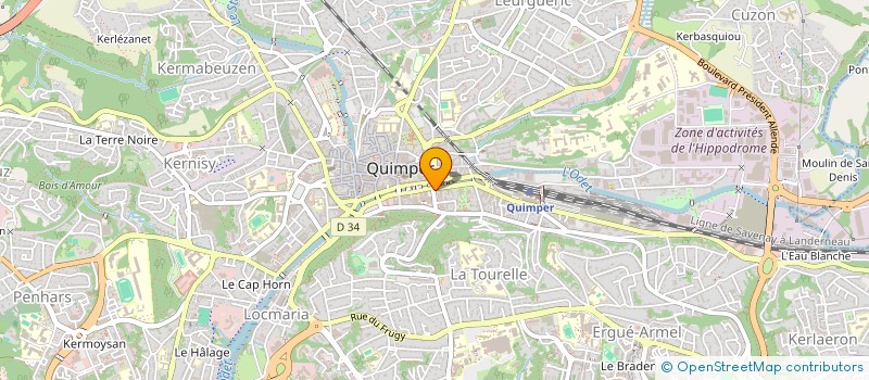 localisation de l'entreprise ABERCOR AMENAGEMENT  QUIMPER