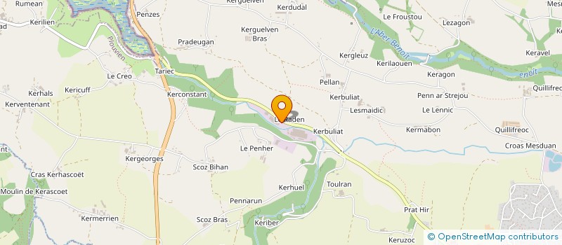 localisation de l'entreprise ABERS BIO ENERGIES à PLOUVIEN