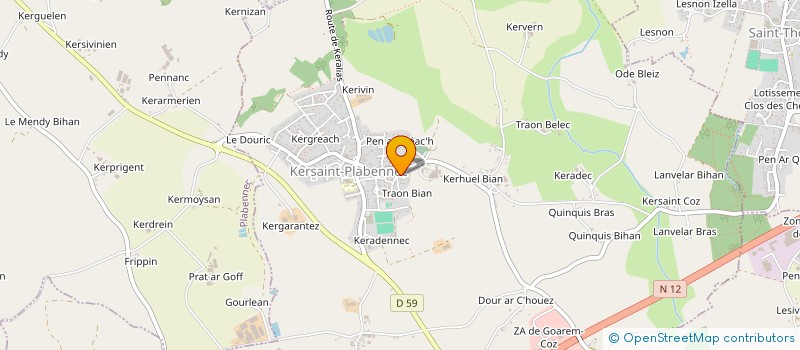 localisation de l'entreprise ABERS SIGNALISATION ROUTIERE  A.S.R.  KERSAINT-PLABENNEC