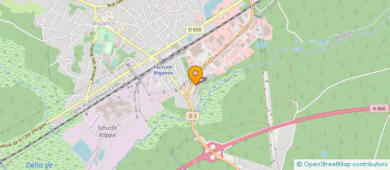 localisation de l'entreprise ABF2  BIGANOS