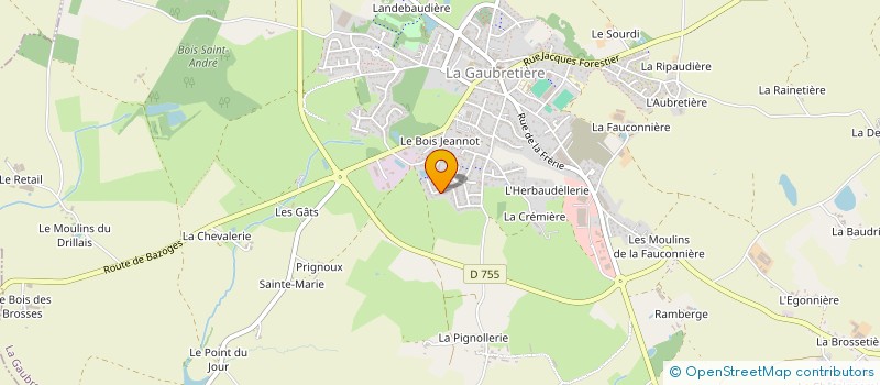 localisation de l'entreprise ABH PLATRE à LA GAUBRETIERE
