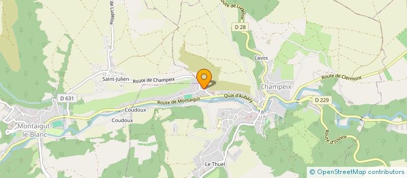 localisation de l'entreprise ABIOZEN à MONTAIGUT-LE-BLANC