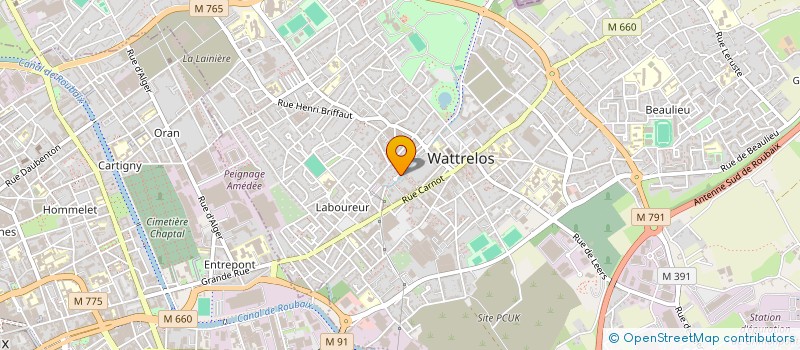 localisation de l'entreprise ABN IMMO  WATTRELOS