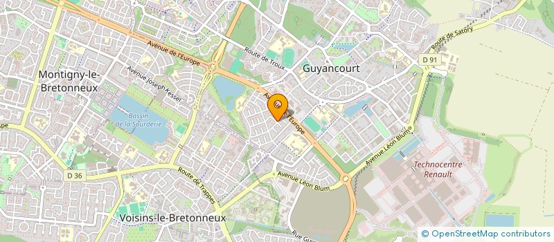 localisation de l'entreprise ABYSSE TECHNOLOGIES  GUYANCOURT