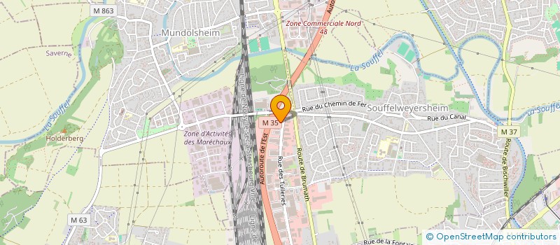 localisation de l'entreprise AC PREPARATION  SOUFFELWEYERSHEIM