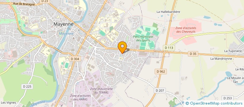 localisation de l'entreprise ACA  MAYENNE