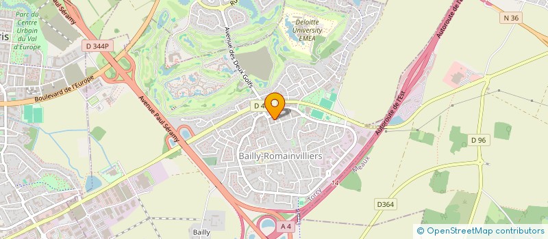 localisation de l'entreprise ACADEMIE BALLET CLASSIQUE DANSE BAILLY D'EUROPE  BAILLY-ROMAINVILLIERS