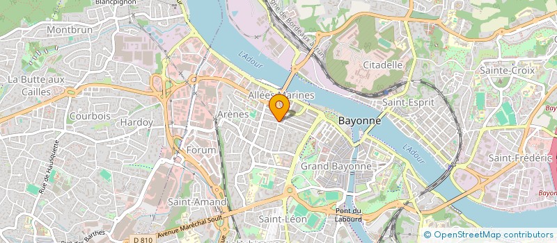 localisation de l'entreprise ACADEMIE BILLARD CLUB DIFFUSION à BAYONNE